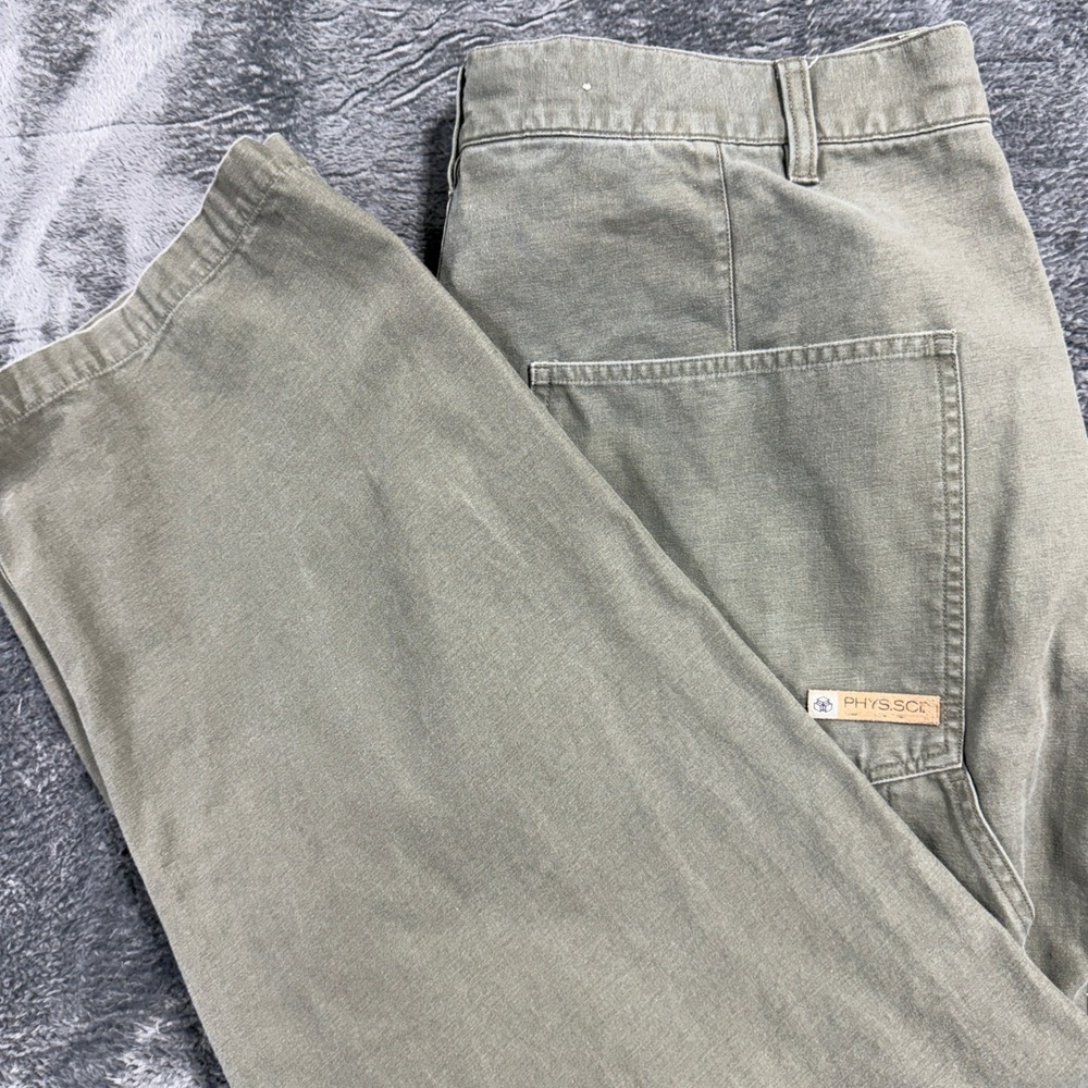 Phys.Sci. Carpenter Pants Mens 38x30 Olive Green Utility Workwear‎ Relaxed Fit